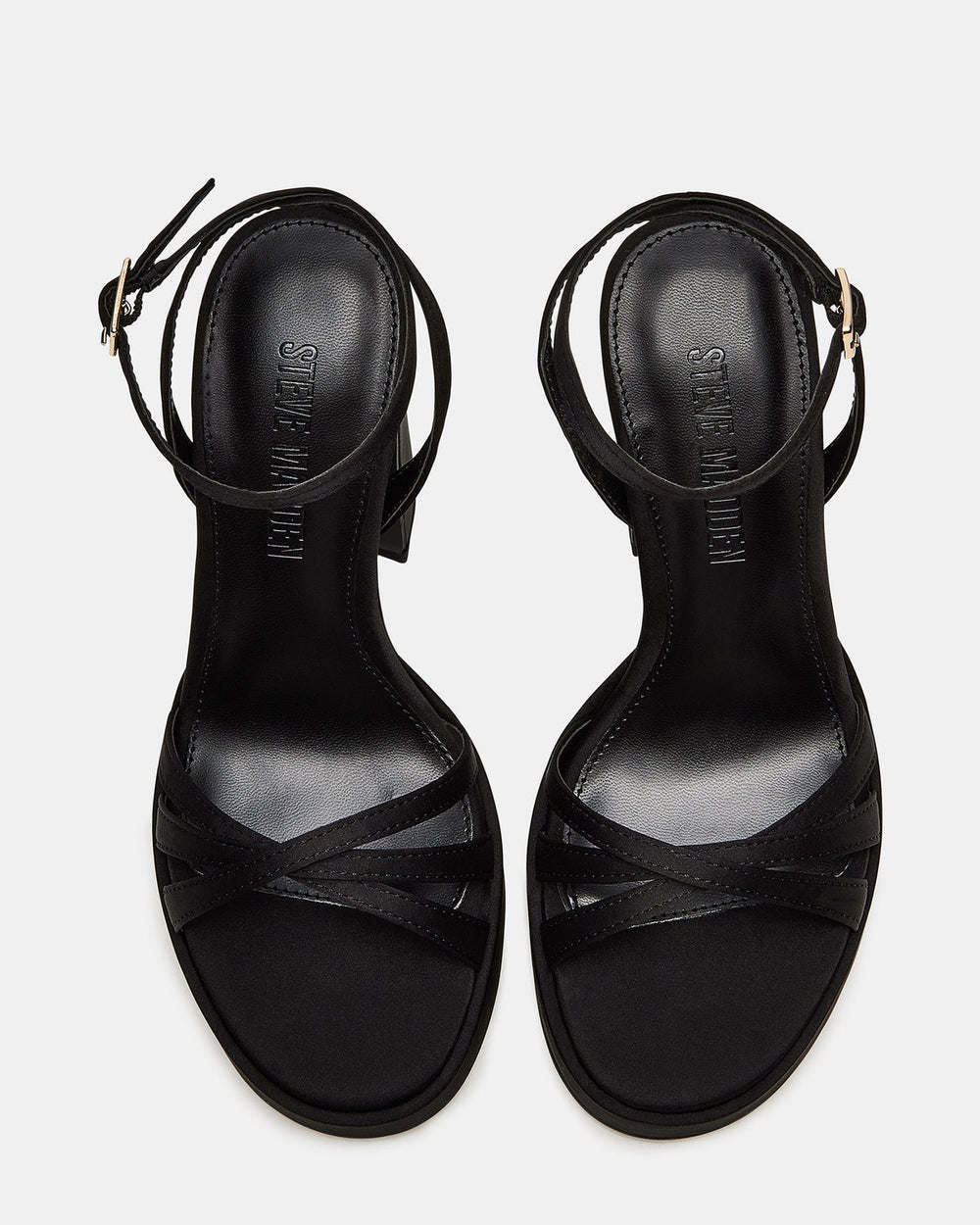 FLEET Black Strappy Platform Block Heel | Women's Heels