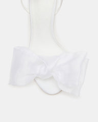 RADIANCE White Strappy Stiletto Bow Women's Heels
