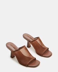 GLEAM Brown Women's Square-Toe Mule Heel