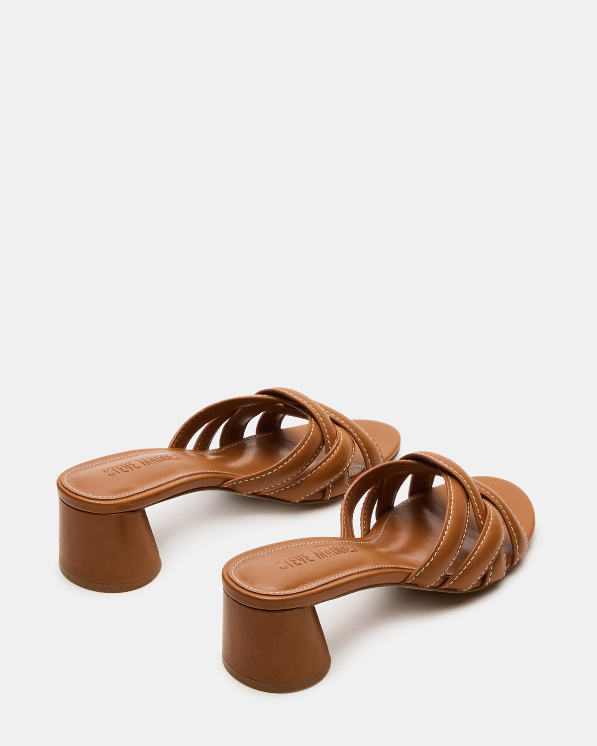 MARANO Tan Leather Women's Mule Block Heel