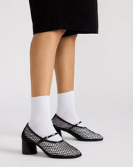 RAYNOR Black Women's Mary Jane Mesh Block Heel