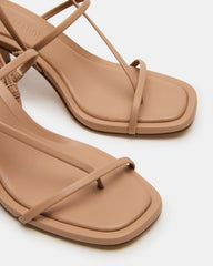 DIORA Natural Women's Strappy Square-Toe Heel