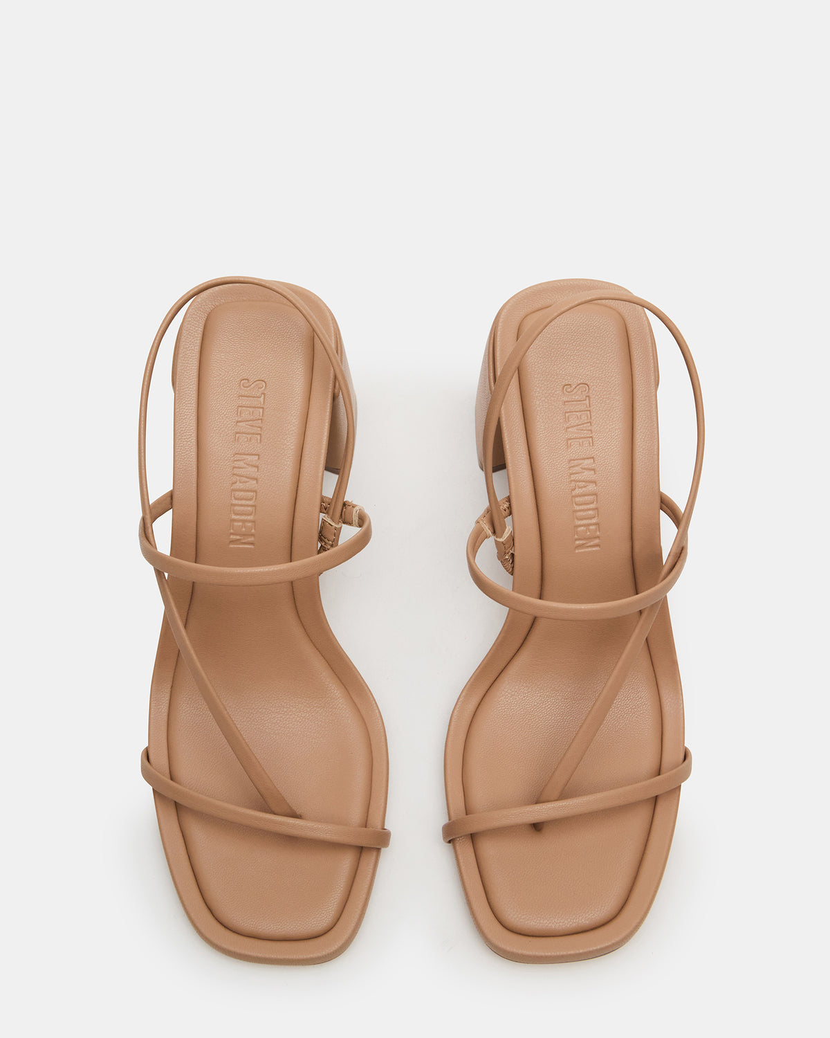 DIORA Natural Women's Strappy Square-Toe Heel