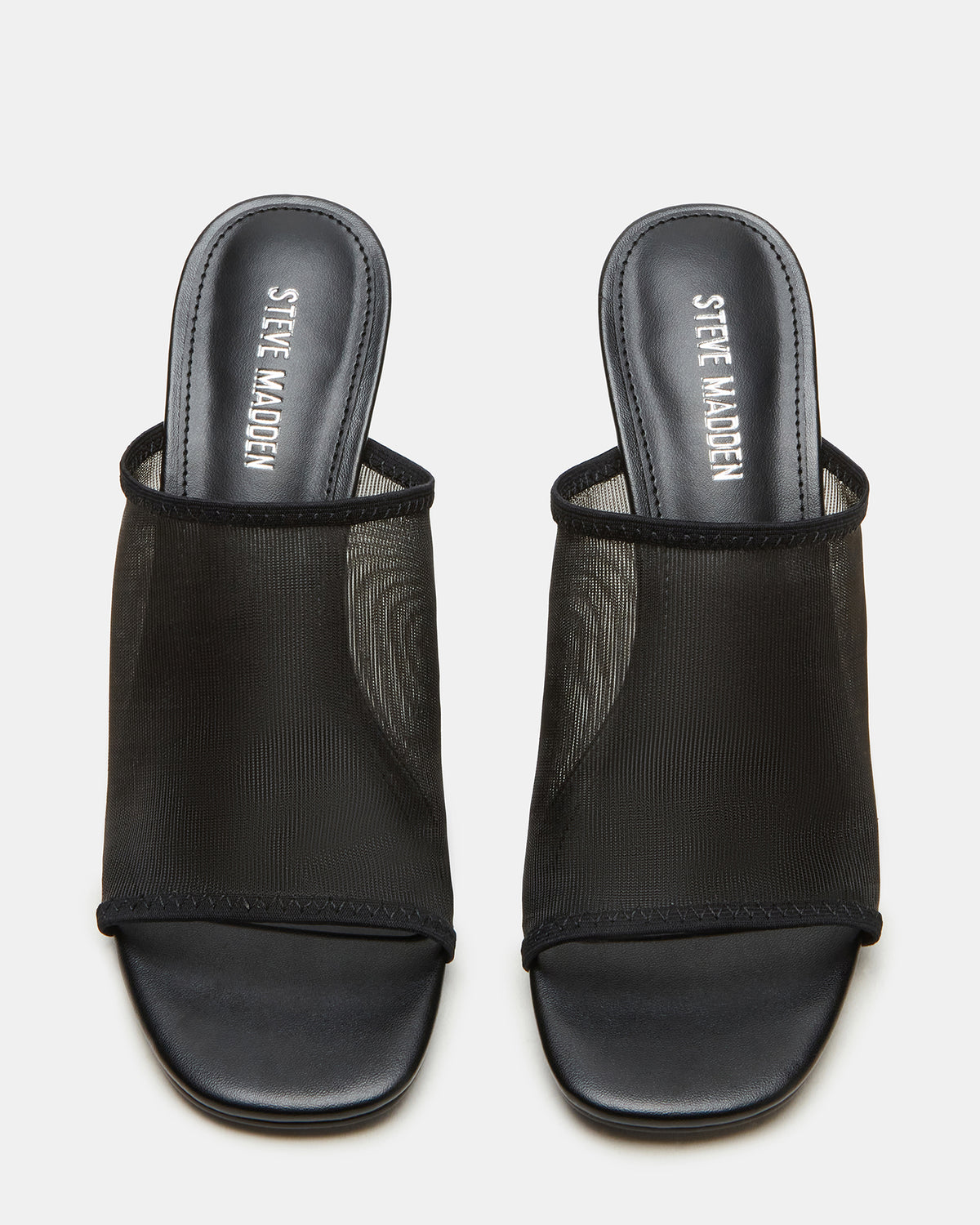 GLEAM Black Women's Square-Toe Mule Heel