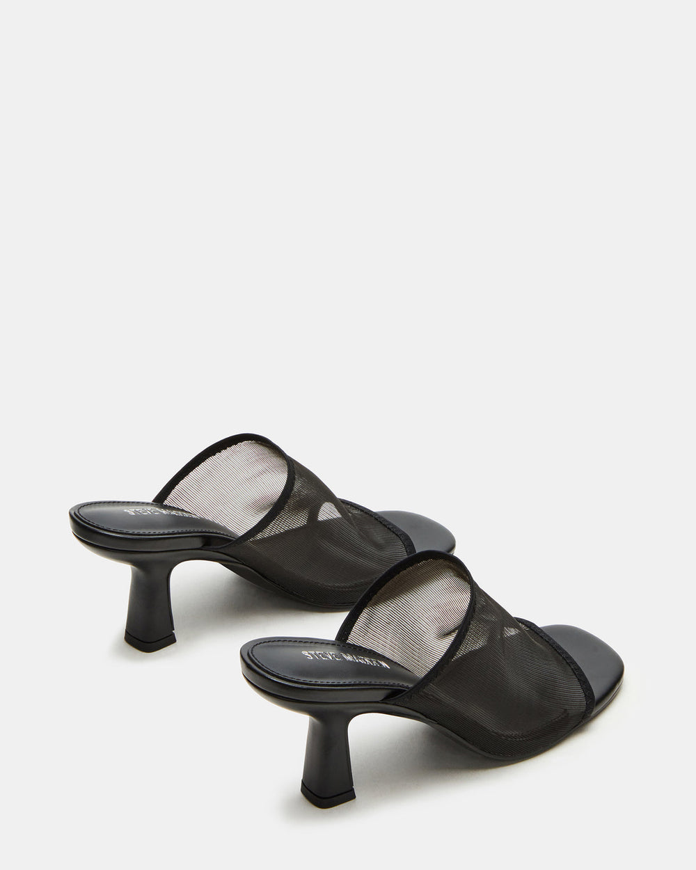 GLEAM Black Women's Square-Toe Mule Heel