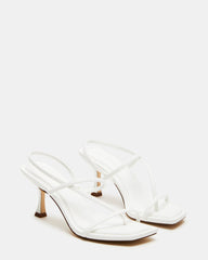 LOCKE White Women's Dainty Strappy Square Toe Heel