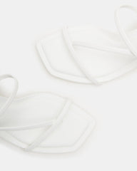 LOCKE White Women's Dainty Strappy Square Toe Heel