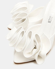 AFFINITY White Patent Pointed-Toe Stiletto Mule Women's Heel