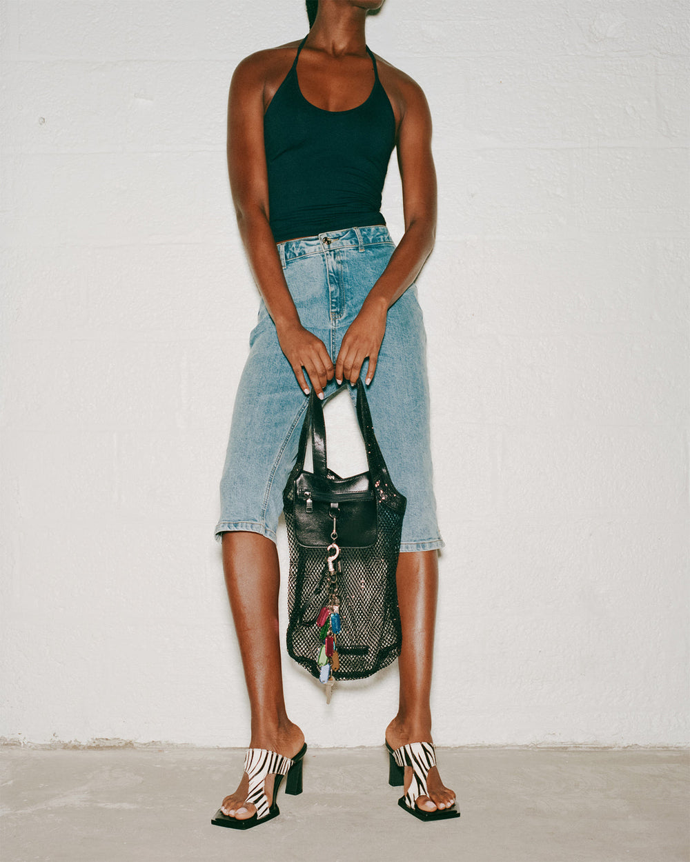 ALAMEDA Zebra Square-Toe Mule Women's Heel