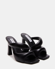 KLOSS Black Tubular Square Toe Mule | Women's Heels