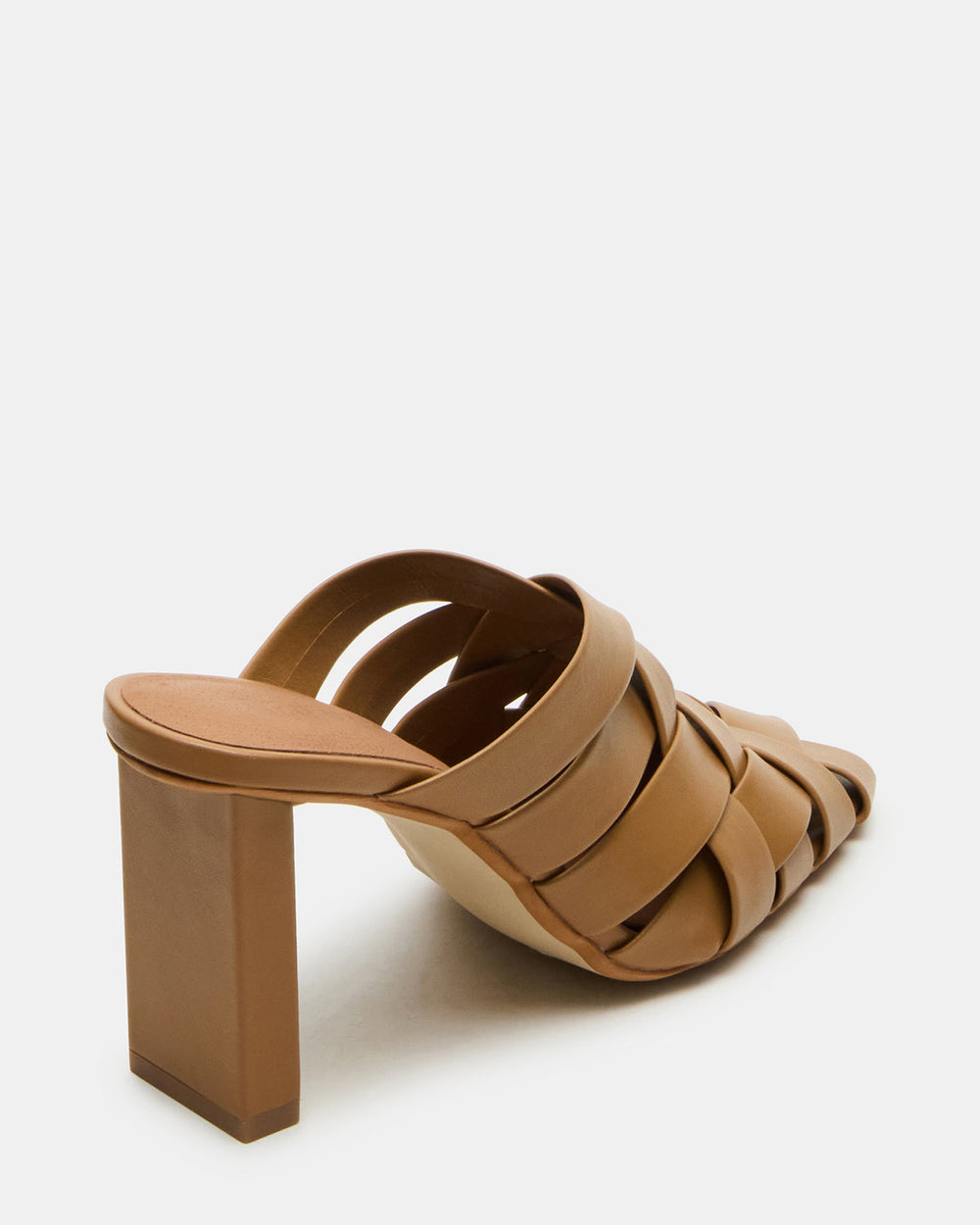 NAKITA Natural Square-Toe Woven Mule Women's Heel