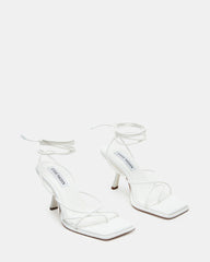 JOLENE White Strappy Lace-Up Heel | Women's Heels