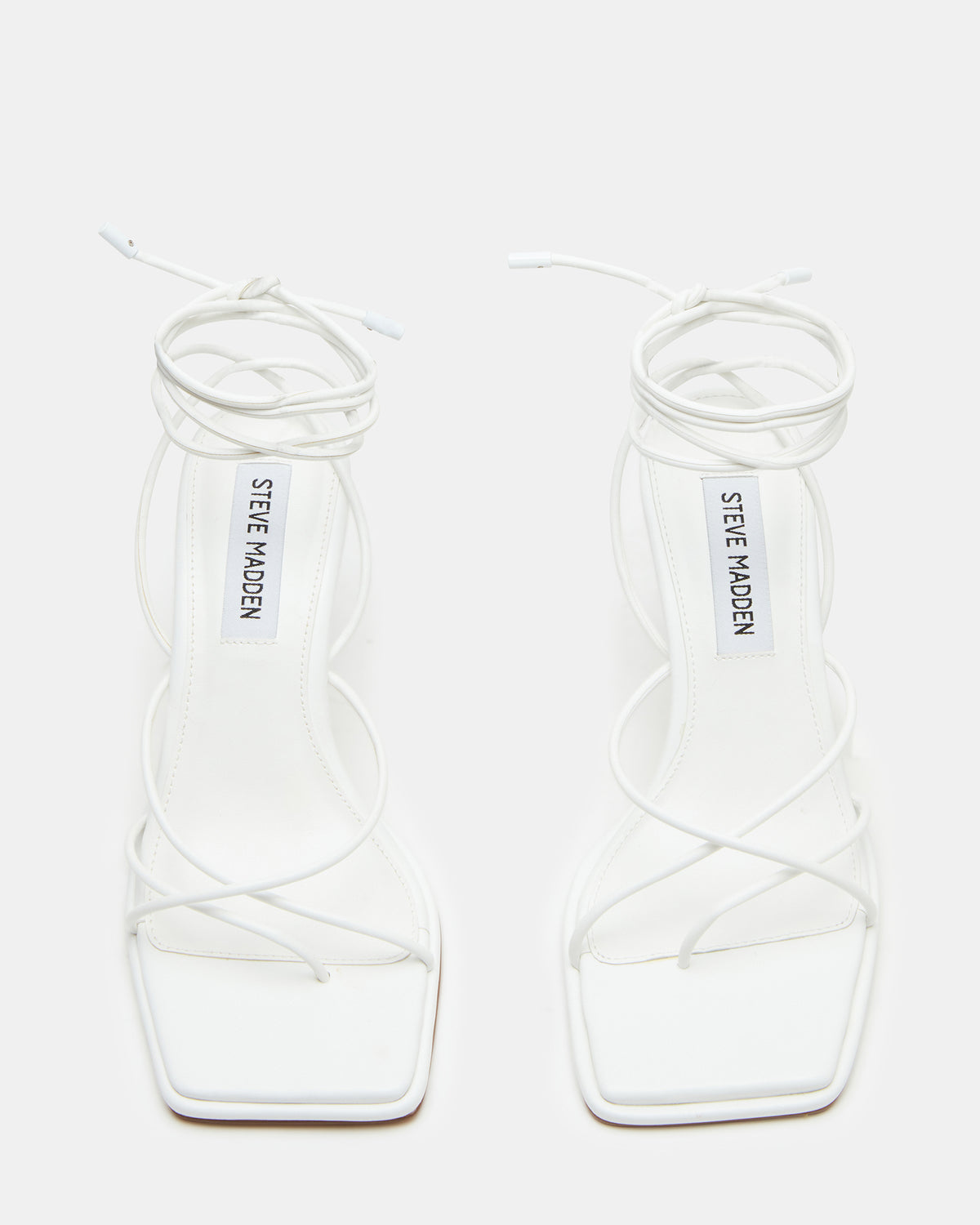 JOLENE White Strappy Lace-Up Heel | Women's Heels