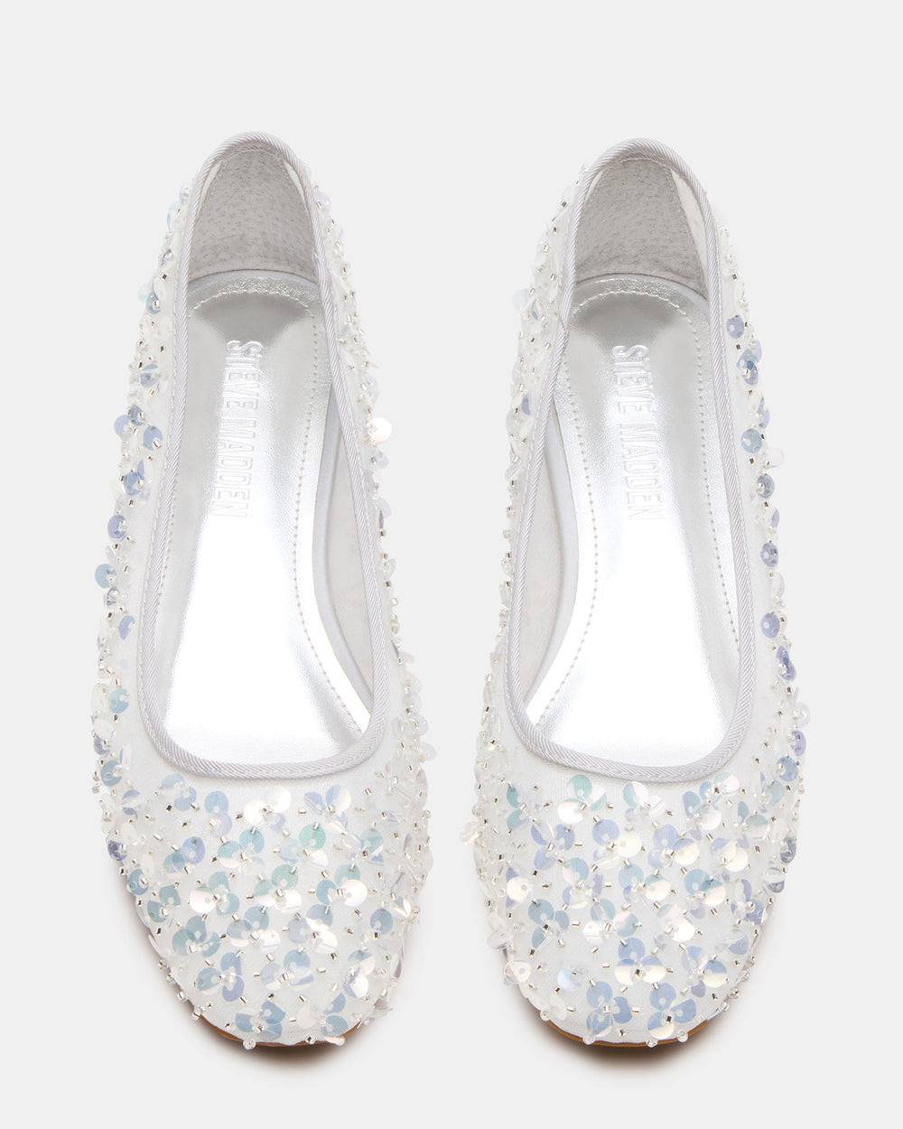 MOLLIE Silver Sequins Ballet Block Heels