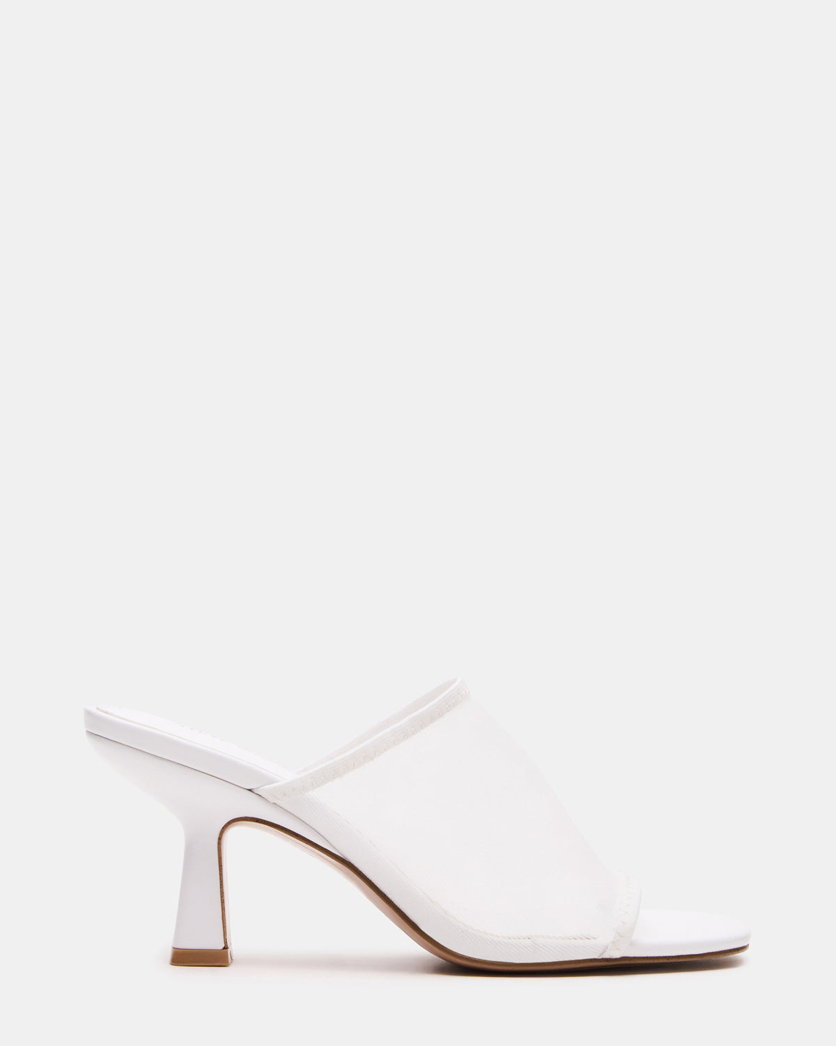 GLEAM White Women's Square-Toe Mule Heel