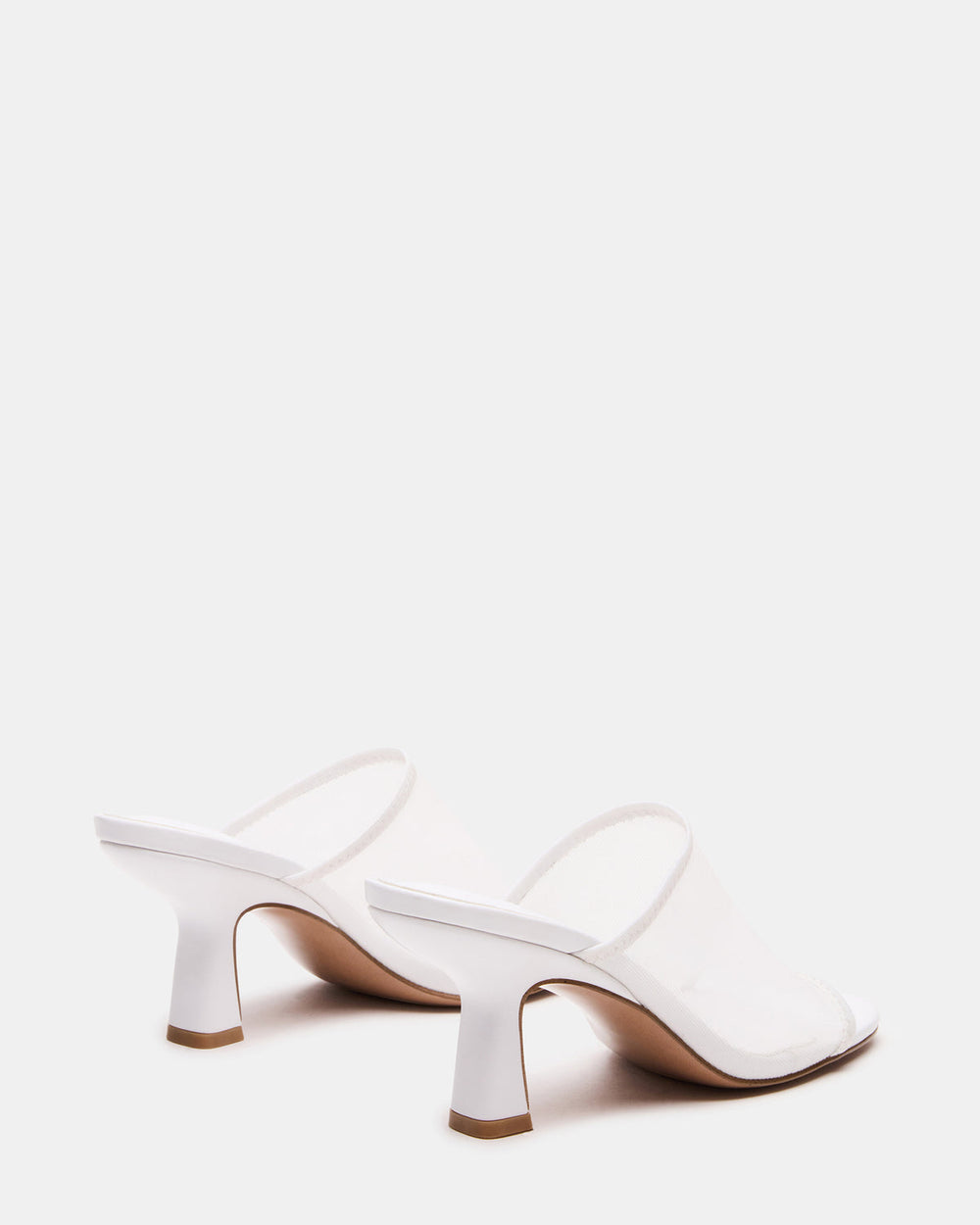GLEAM White Women's Square-Toe Mule Heel