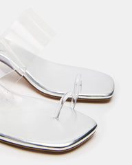 GLINDA Clear Women's Square-Toe Mule Heel