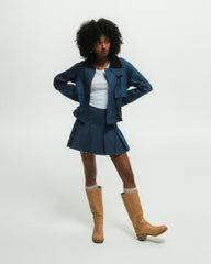 RIGGS Banana Leather Square-Toe Women's Boot