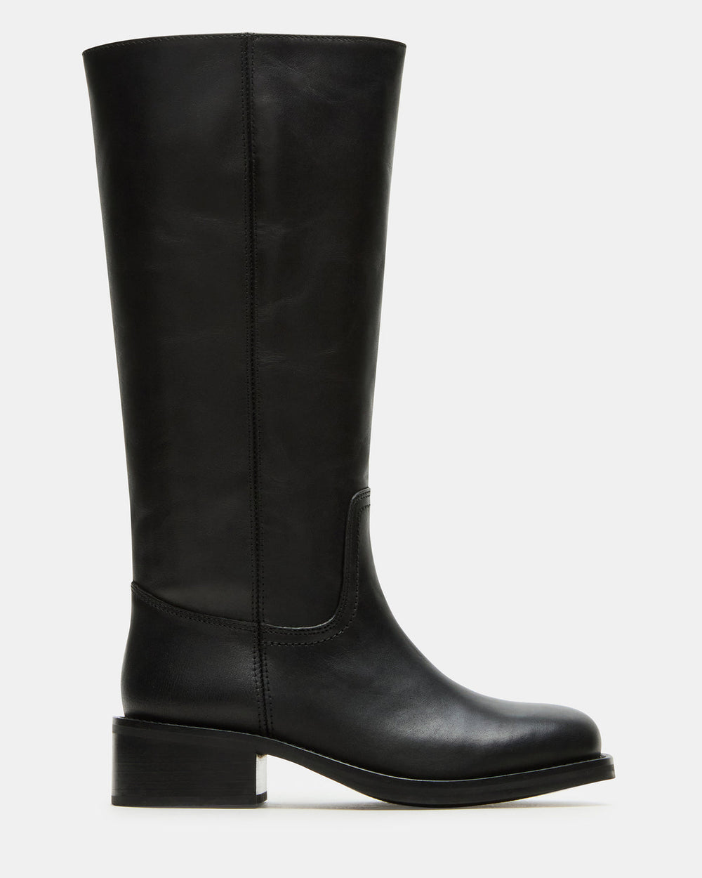 RIGGS Black Leather Wide Calf Square-Toe Women's Boot