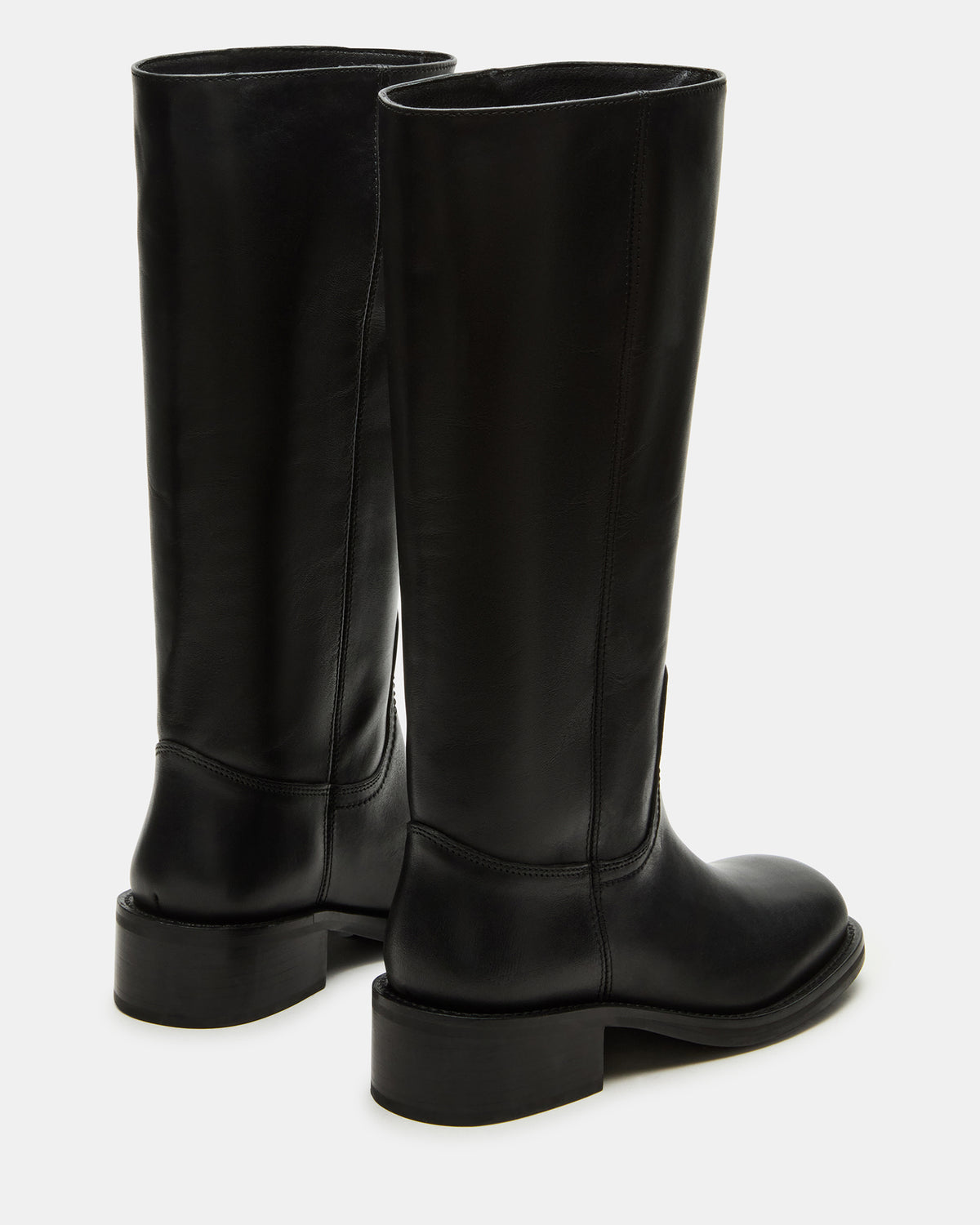 RIGGS Black Leather Wide Calf Square-Toe Women's Boot