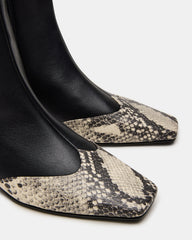 JETER Black Snake Square-Toe Women's Ankle Boot