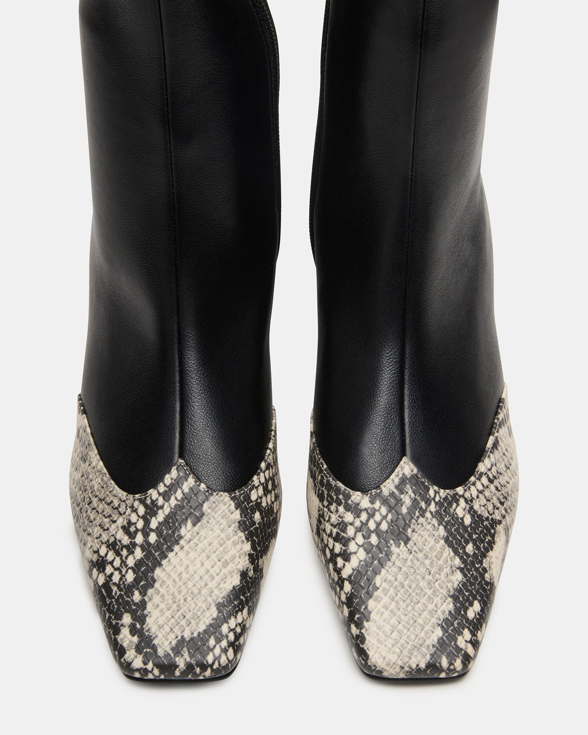JETER Black Snake Square-Toe Women's Ankle Boot