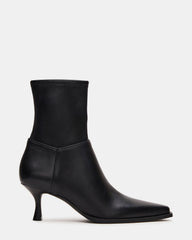 STASIA Black Pointed-Toe Kitten Heel Women's Ankle Boot