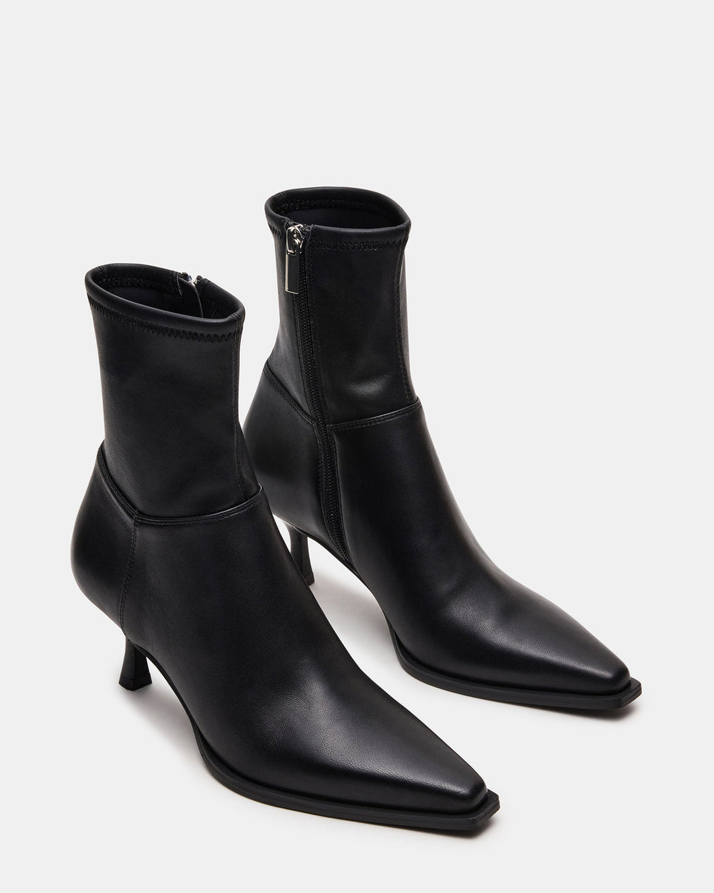 STASIA Black Pointed-Toe Kitten Heel Women's Ankle Boot