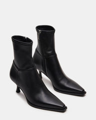STASIA Black Pointed-Toe Kitten Heel Women's Ankle Boot