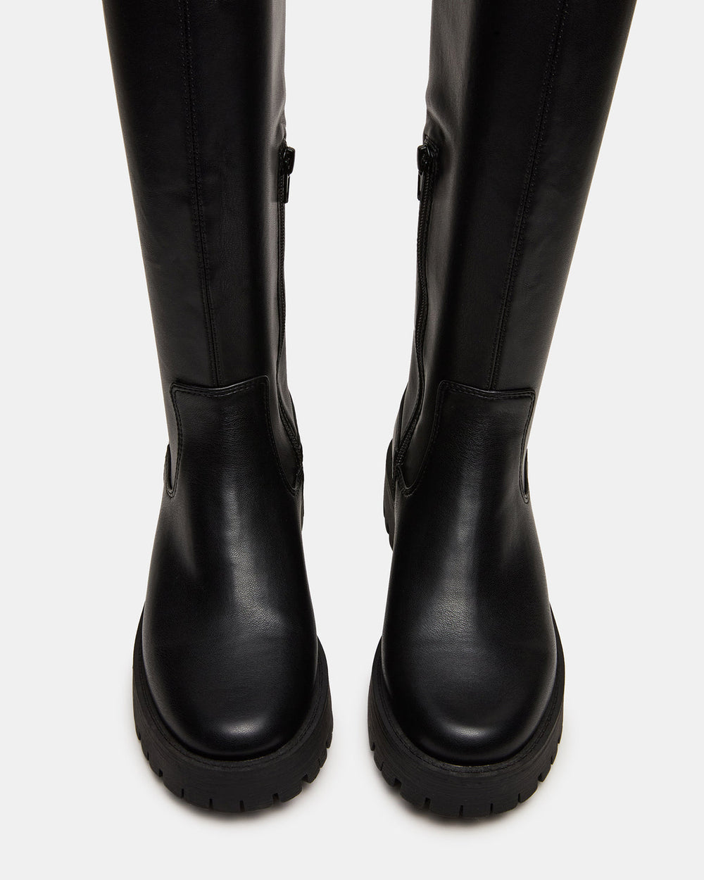 LABELLE Black Knee-High Lug Platform Women's Boot
