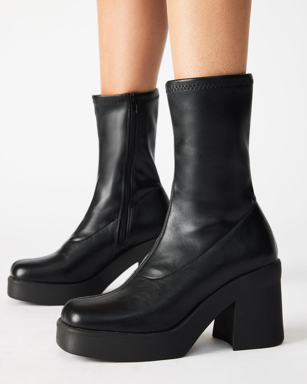 KLAYTON Black Platform Ankle Boot | Women's Booties