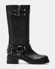 ASTOR Black Leather Knee-High Boot | Women's Boots