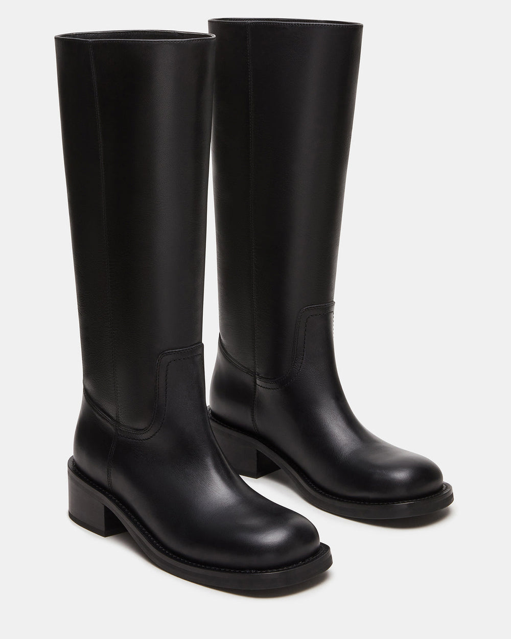 RIGGS Black Leather Square-Toe Women's Boot