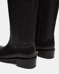 RIGGS Black Leather Square-Toe Women's Boot