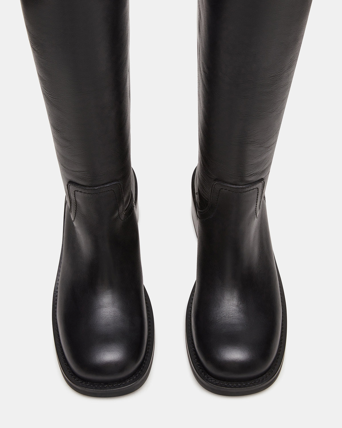 RIGGS Black Leather Square-Toe Women's Boot