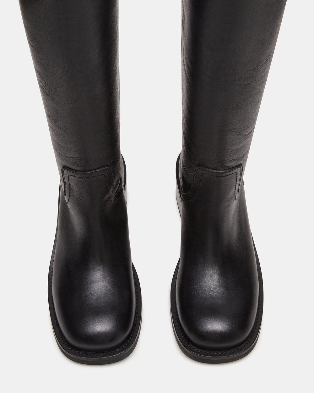 RIGGS Black Leather Square-Toe Women's Boot