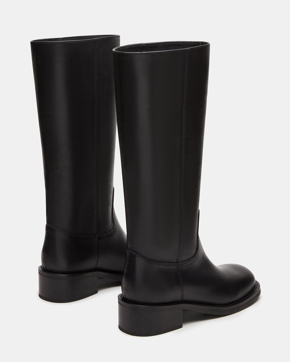 RIGGS Black Leather Square-Toe Women's Boot