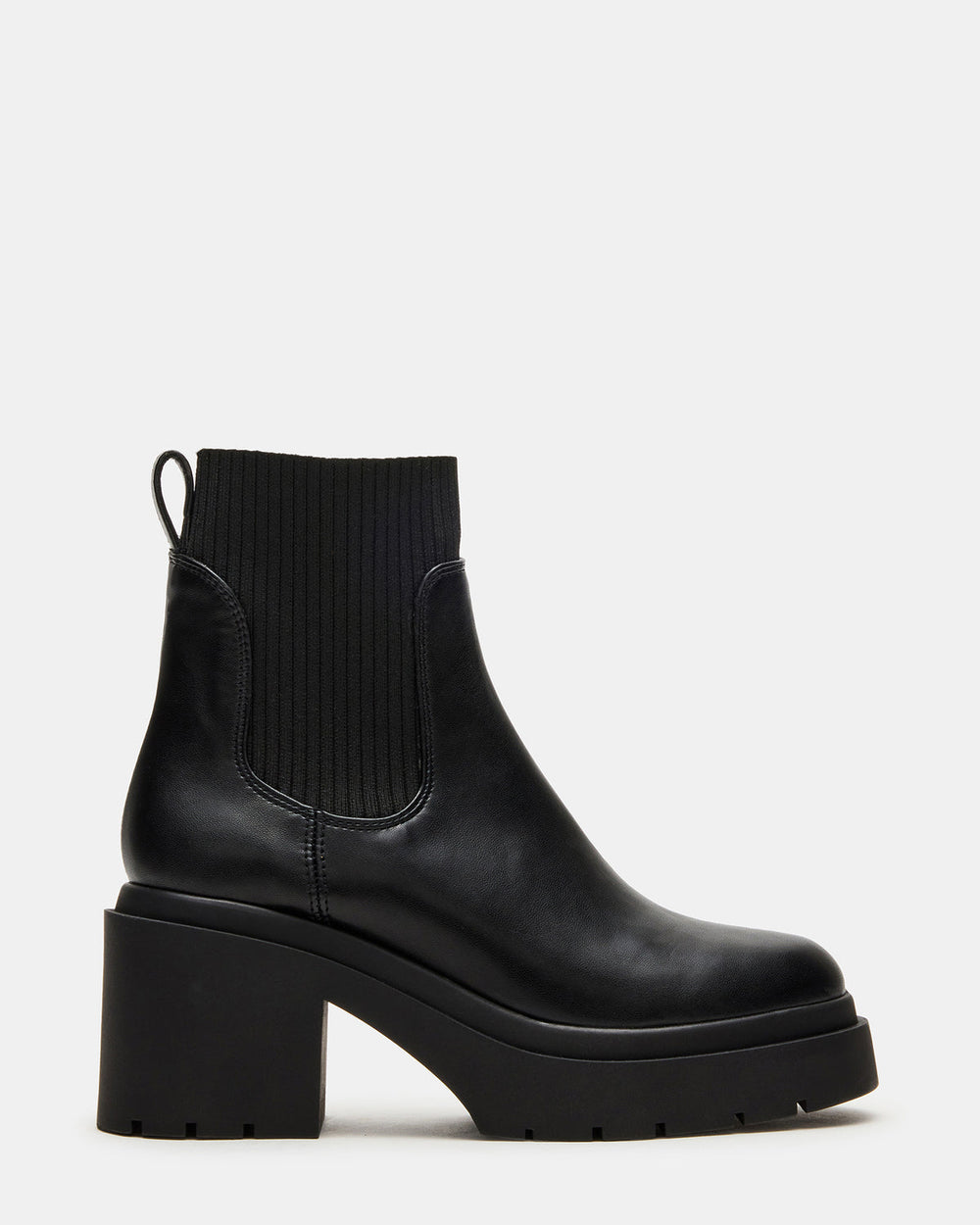 KOA Black Lug Sole Chelsea Women's Ankle Boot