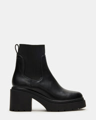 KOA Black Lug Sole Chelsea Women's Ankle Boot