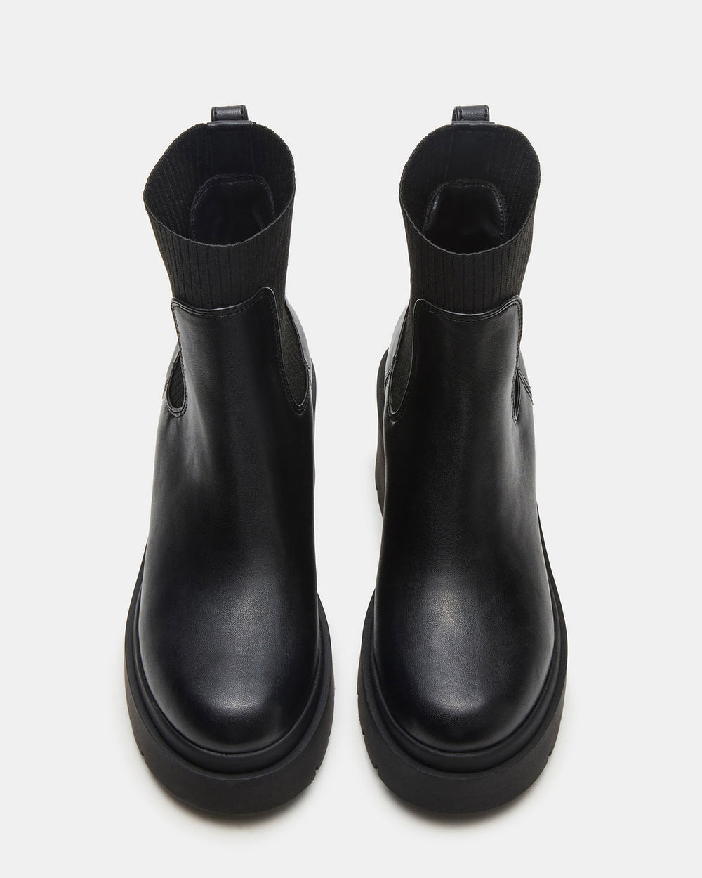 KOA Black Lug Sole Chelsea Women's Ankle Boot