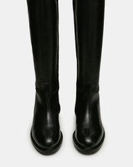 BELMONT Black Leather Knee-High Women's Riding Boot