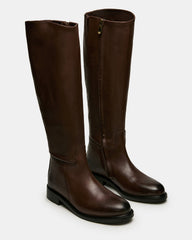 BELMONT Brown Leather Knee-High Women's Riding Boot