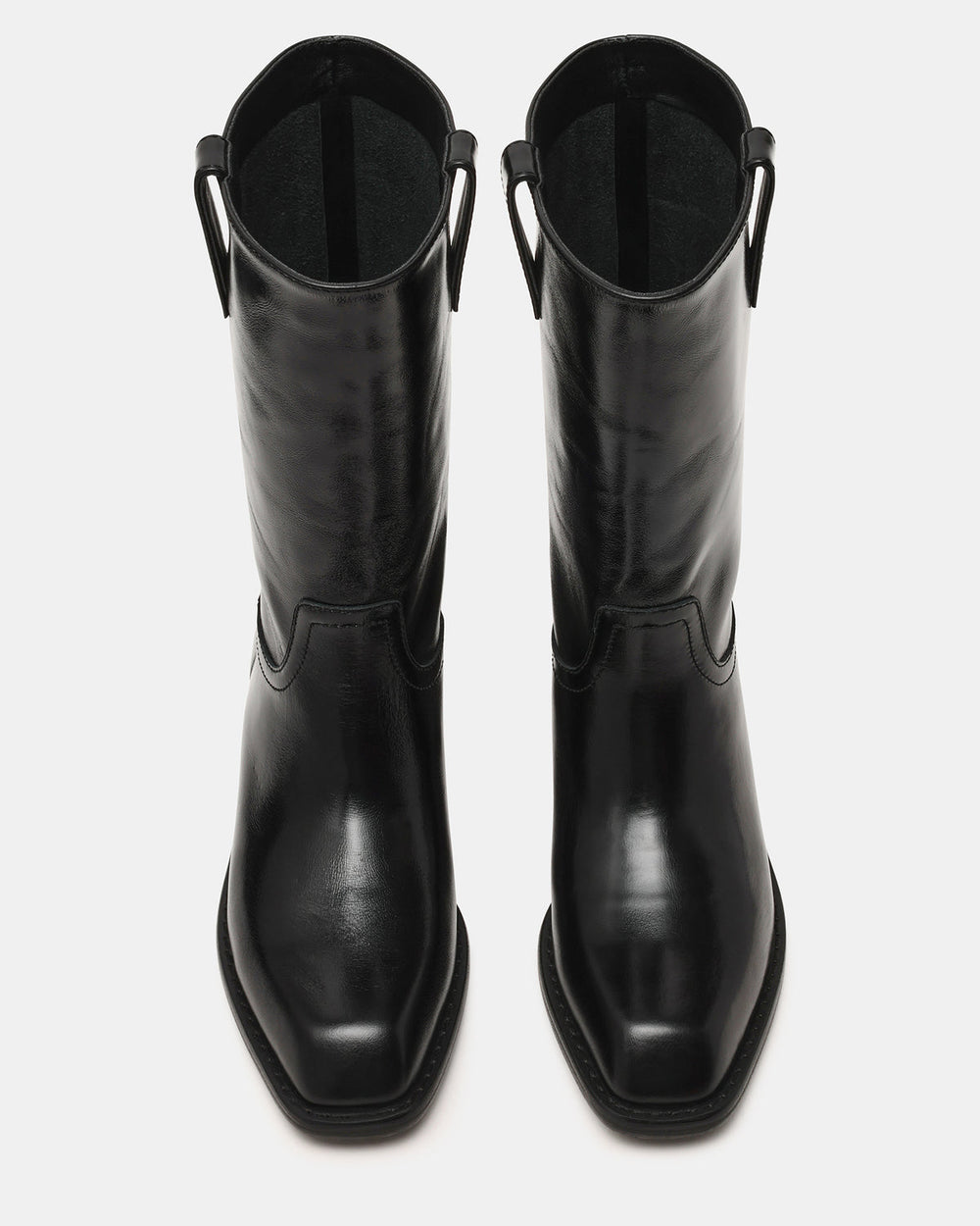 PRIMO Black Leather Square-Toe Women's Boot