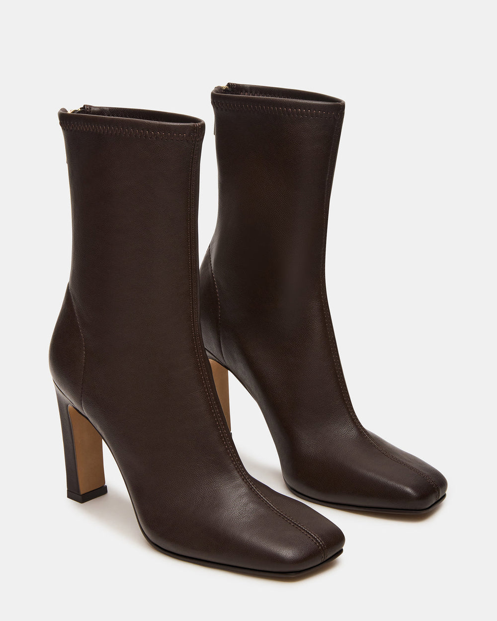 KHELAN Brown Square-Toe Heeled Women's Ankle Boot
