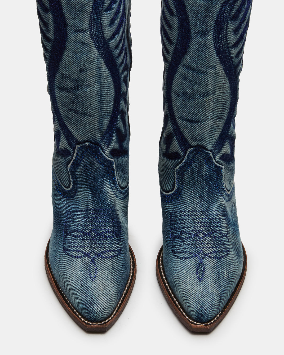 ALBANY Denim Fabric Pointed-Toe Women's Western Boot