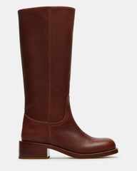 RIGGS Rust Leather Wide Calf Square-Toe Women's Boot