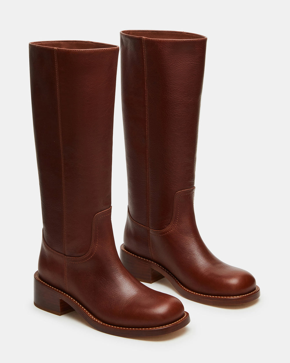 RIGGS Rust Leather Wide Calf Square-Toe Women's Boot
