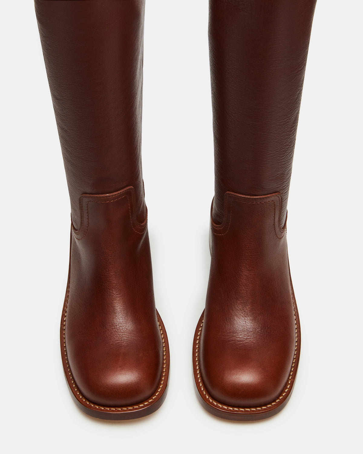 RIGGS Rust Leather Wide Calf Square-Toe Women's Boot