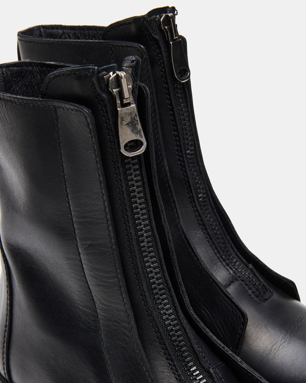 MILTON Black Leather Moto Women's Ankle Boot
