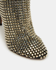 DANCIN Gold Multi Stiletto Heeled Mesh Rhinestone Women's Ankle Boot